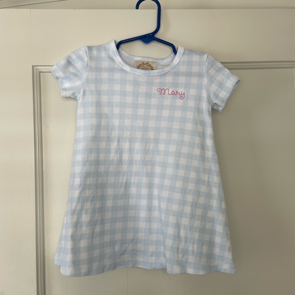 Checkered Polly Play Dress embroidered with “Mary”